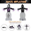 8ft Garden 3pcs LED String Lights Grim Reaper and Grave Inflatable Halloween Decoration