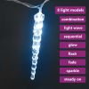 Christmas Icicle Lights 40 pcs Cold White Acrylic Remote Control