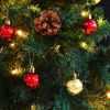 Artificial Christmas Tree with Baubles and LEDs Green 6 ft