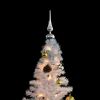 Artificial Christmas Tree with Baubles and LEDs White 6 ft