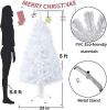 5Ft Premium Spruce Artificial Christmas Tree wMetal Stand; White