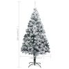 Artificial Christmas Tree with Flocked Snow Green 8 ft PVC