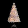 Artificial Christmas Tree with Baubles and LEDs White 7 ft