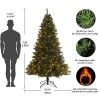 Christmas Tree Artificial Hinged Xmas Tree with Led Lights Foldable Stand