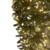 Upside Down Green Christmas Tree, Xmas Tree with LED Warm White Lights, leaves