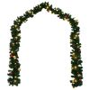 Christmas Garland Decorated with Baubles and LED Lights 787.4"