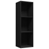 Book Cabinet/TV Cabinet Black 14.2"x11.8"x44.9" Engineered Wood