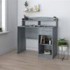 Mobili Modern Office Desk with Hutch; Grey