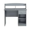 Mobili Modern Office Desk with Hutch; Grey