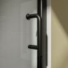 30" x 72" Pivot Glass Shower Door with Tempered Glass Swing Bathroom Shower Doors with Stainless Handle Frameless Hinged Shower Panel Matte Black