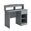 Mobili Modern Office Desk with Hutch; Grey