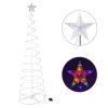 6 Ft Lighted Spiral Christmas Tree Light Multi Color 182 LED Outdoor Yard Decor