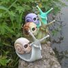 Halloween Skeleton Snail Skull Sculpture Garden Home Decoration Resin Crafts