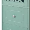 Tall Bathroom Cabinet, Freestanding Storage Cabinet with Drawer and Doors, MDF Board, Acrylic Door, Adjustable Shelf, Green