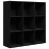 Book Cabinet Black 38.6"x11.8"x38.6" Engineered Wood