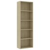 5-Tier Book Cabinet Sonoma Oak 23.6"x11.8"x74.4" Engineered Wood