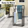 Metal 3 Tiers Freestanding Towel Rack for Bathroom Outdoor - Black