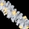 Christmas Garland with LED Lights 16 ft White