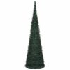 Pop-up String Artificial Christmas Tree with LED Green 5 ft