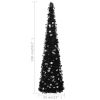 Pop-up Artificial Christmas Tree Black 5 ft PET