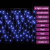 LED Curtain Icicle Lights 393.7" 400 LED Blue 8 Function