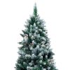 Artificial Christmas Tree with Pine Cones and White Snow 7 ft