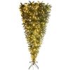 Upside Down Green Christmas Tree, Xmas Tree with LED Warm White Lights, leaves