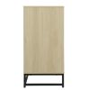 Storage Cabinet with Glass Door; Sideboard Buffet Cabinet for Kitchen; Dining Room; Oak Finish