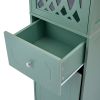 Tall Bathroom Cabinet, Freestanding Storage Cabinet with Drawer and Doors, MDF Board, Acrylic Door, Adjustable Shelf, Green