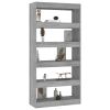 Book Cabinet/Room Divider Gray Sonoma 31.5"x11.8"x65.4" Engineered Wood