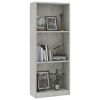 3-Tier Book Cabinet Concrete Gray 15.7"x9.4"x42.5" Engineered Wood