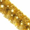 Christmas Garland with LED Lights 66 ft Gold