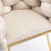 Luxury modern simple leisure velvet single sofa chair bedroom lazy person household dresser stool manicure table back chair beige