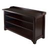 Wood Dayton Bench, Shoe Storage, Walnut Finish