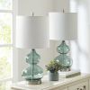 Ellipse Curved Glass Table Lamp; Set of 2