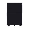 3 Drawer Mobile File Cabinet with Lock Steel File Cabinet for Legal/Letter/A4/F4 Size; Fully Assembled Include Wheels; Home/ Office Design