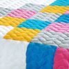 [Pure Heaven] 3PC Vermicelli-Quilted Patchwork Quilt Set (Full/Queen Size)