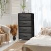 Dresser with 4 Faux Wood Drawers - Tall Storage Unit Organizer Tower for Clothes - Bedroom, Hallway, Living Room