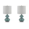 Ellipse Curved Glass Table Lamp; Set of 2