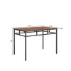 Dining table set 3PC; structural strengthening; industrial style (Rustic Brown; 43.31''w x 27.56''d x 29.53''h)