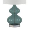 Ellipse Curved Glass Table Lamp; Set of 2