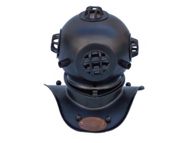 Black Iron Decorative Divers Helmet 8""