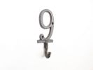 Cast Iron Number 9 Wall Hook 6""