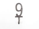 Cast Iron Number 9 Wall Hook 6""