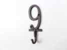 Cast Iron Number 9 Wall Hook 6""