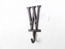 Cast Iron Letter W Alphabet Wall Hook 6""