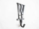 Rustic Silver Cast Iron Letter W Alphabet Wall Hook 6""