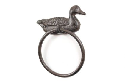 Cast Iron Decorative Mallard Duck Towel Holder 6.5""