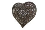 Cast Iron Heart Shaped Trivet 7""