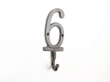 Cast Iron Number 6 Wall Hook 6""